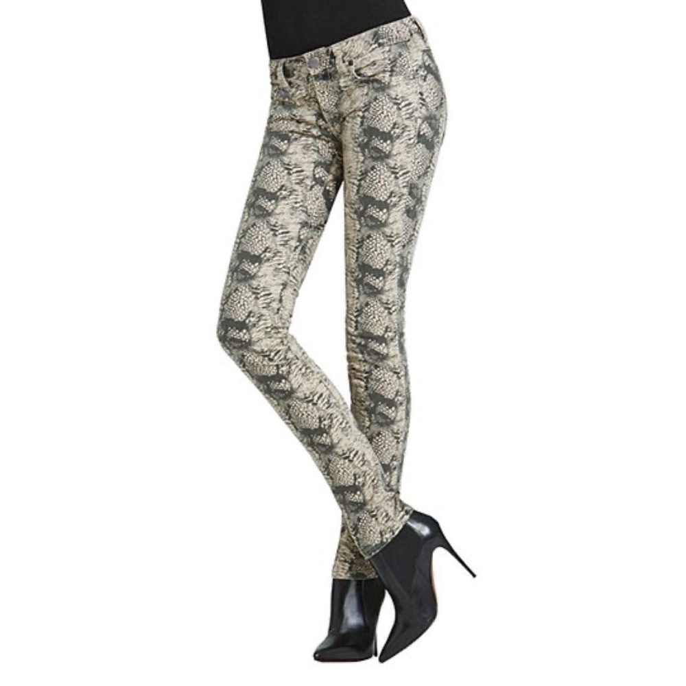 CAbi Diamondback Snakeskin Super Skinny Jeans